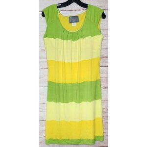 Rare Club Style Yellow Polyester Spandex Fitted Nightgown Leisure Dress Size 10